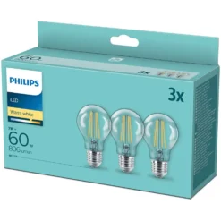 Philips LED-Leuchtmittel Glühlampenform E27 / A60 / 60 W / 3 Stk. -Lampen & Leuchten affär 528743 2