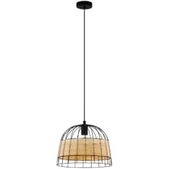 Eglo Hängeleuchte Anwick Natur-Schwarz E27 / 40 W