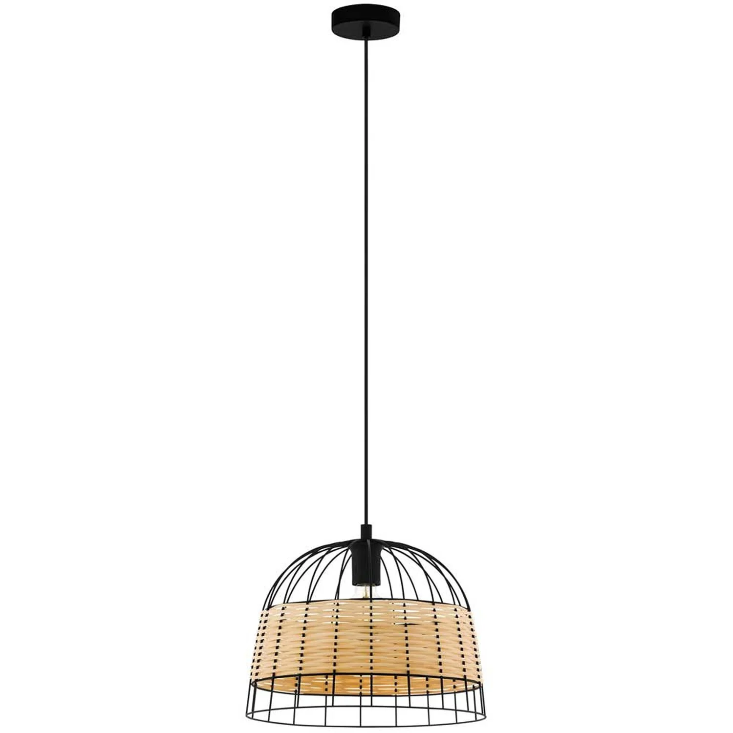 Eglo Hängeleuchte Anwick Natur-Schwarz E27 / 40 W 1 Eglo Hängeleuchte Anwick Natur-Schwarz E27 / 40 W