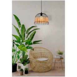 Eglo Hängeleuchte Anwick Natur-Schwarz E27 / 40 W 5 Eglo Hängeleuchte Anwick Natur-Schwarz E27 / 40 W -Lampen & Leuchten affär 529387 2