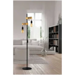Eglo Stehleuchte Townshend 2 X E27 Schwarz-Braun 5 Eglo Stehleuchte Townshend 2 X E27 Schwarz-Braun -Lampen & Leuchten affär 529473 2