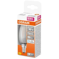 Osram LED-Leuchtmittel Classic B Kerzenform E14 Matt Tageslicht 4 W / 470 Lm -Lampen & Leuchten affär 529778 3