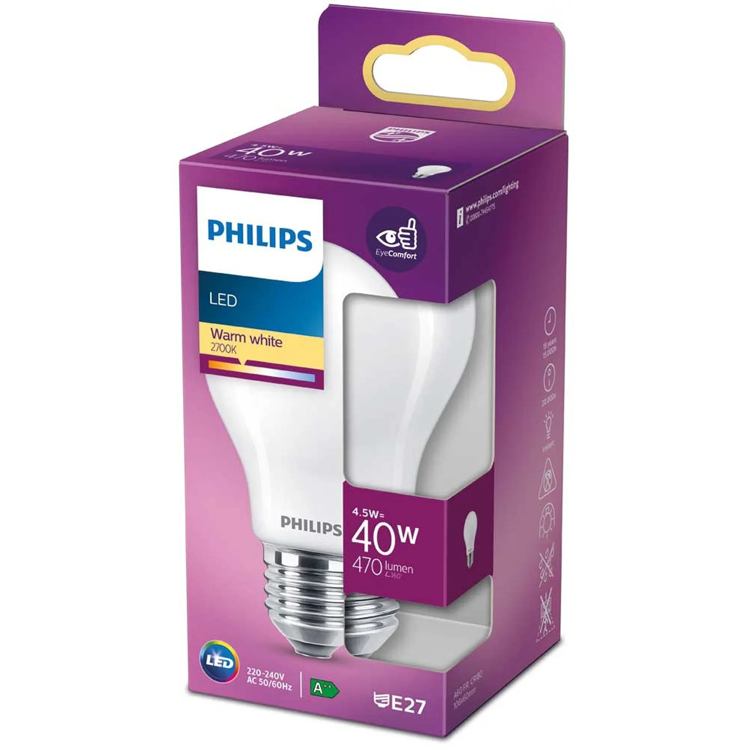 Philips LED-Leuchtmittel E27 Standardform Matt 40 W 3 Philips LED-Leuchtmittel E27 Standardform Matt 40 W – Bild 3