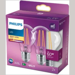 Philips LED-Leuchtmittel Standardform E27 Klar 7 W / 806 Lm / 2er-Set -Lampen & Leuchten affär 529881 2
