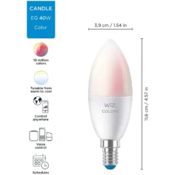 WiZ LED-Leuchtmittel Kerzenform E14 WiFi Bluetooth Colors 4,8 W / 470 Lm -Lampen & Leuchten affär 529892 24