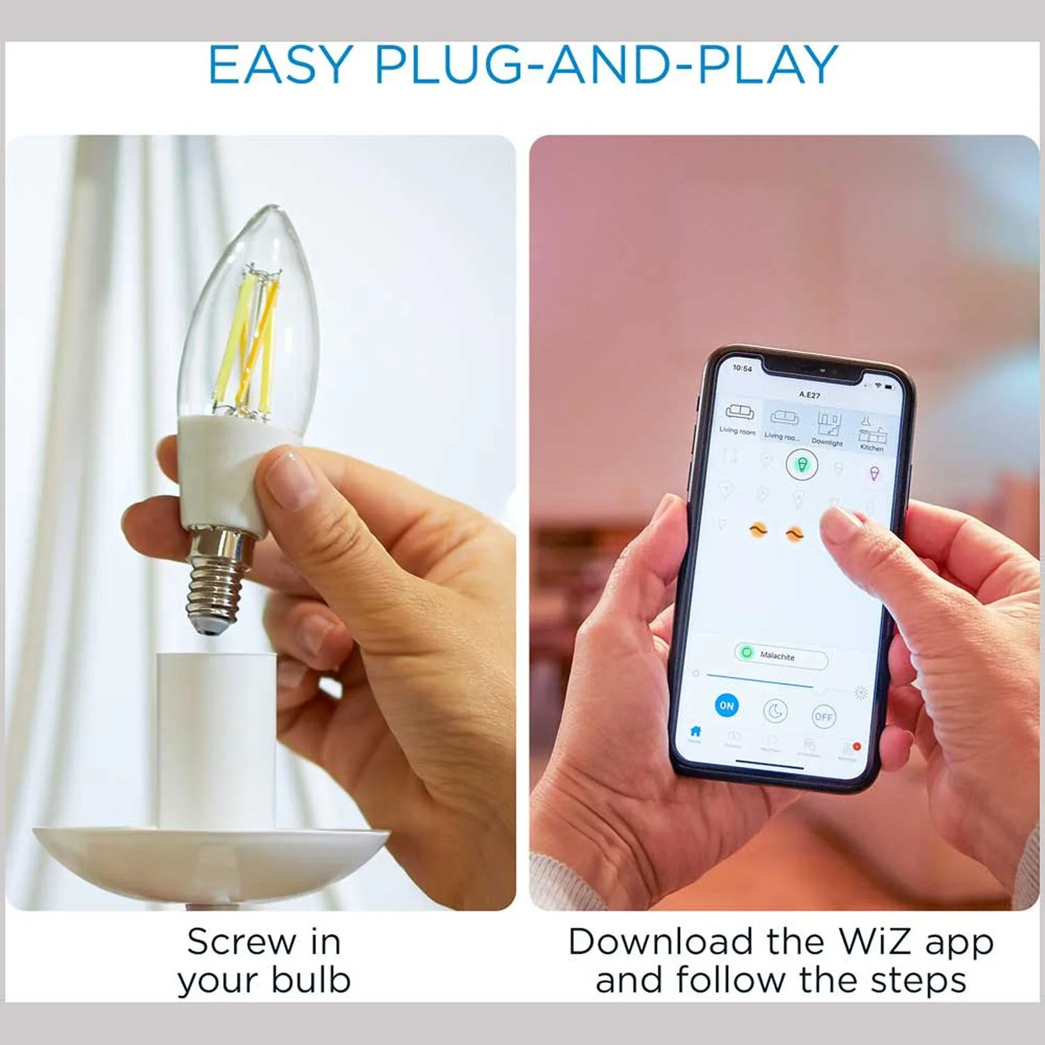 WiZ LED-Leuchtmittel Kerzenform E14 WiFi Bluetooth Klar 4,9 W / 470 Lm 5 WiZ LED-Leuchtmittel Kerzenform E14 WiFi Bluetooth Klar 4,9 W / 470 Lm – Bild 5