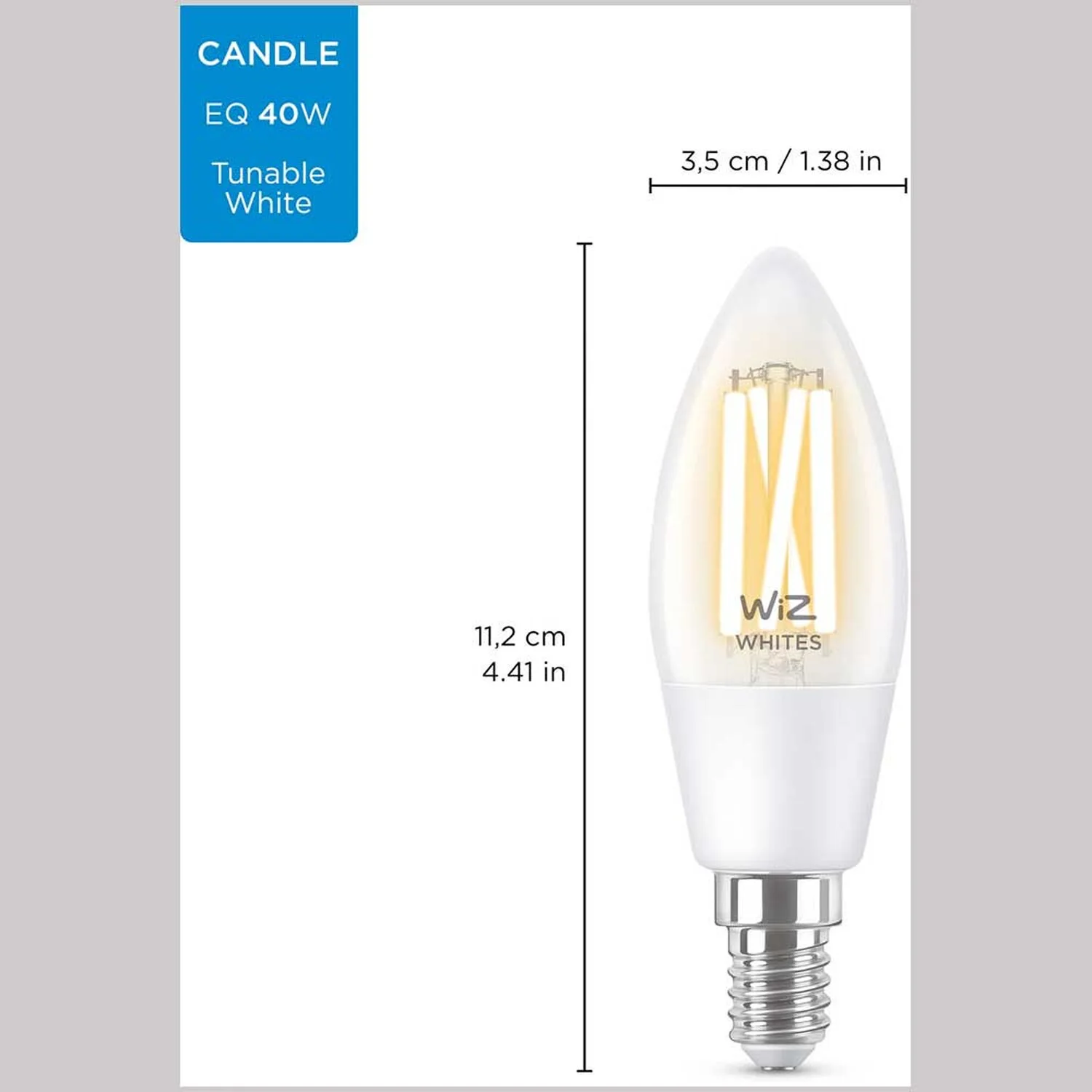 WiZ LED-Leuchtmittel Kerzenform E14 WiFi Bluetooth Klar 4,9 W / 470 Lm 10 WiZ LED-Leuchtmittel Kerzenform E14 WiFi Bluetooth Klar 4,9 W / 470 Lm – Bild 10