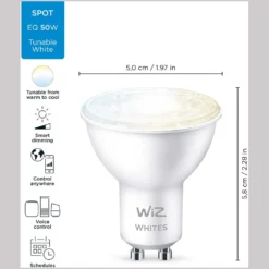 WiZ LED-Leuchtmittel Reflektor GU10 WiFi Bluetooth Tunable White 4,9 W / 345 Lm -Lampen & Leuchten affär 529898 12