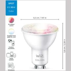WiZ LED-Leuchtmittel Reflektor GU10 WiFi Bluetooth RGB 4,9 W / 345 Lm 29 WiZ LED-Leuchtmittel Reflektor GU10 WiFi Bluetooth RGB 4,9 W / 345 Lm -Lampen & Leuchten affär 529899 14