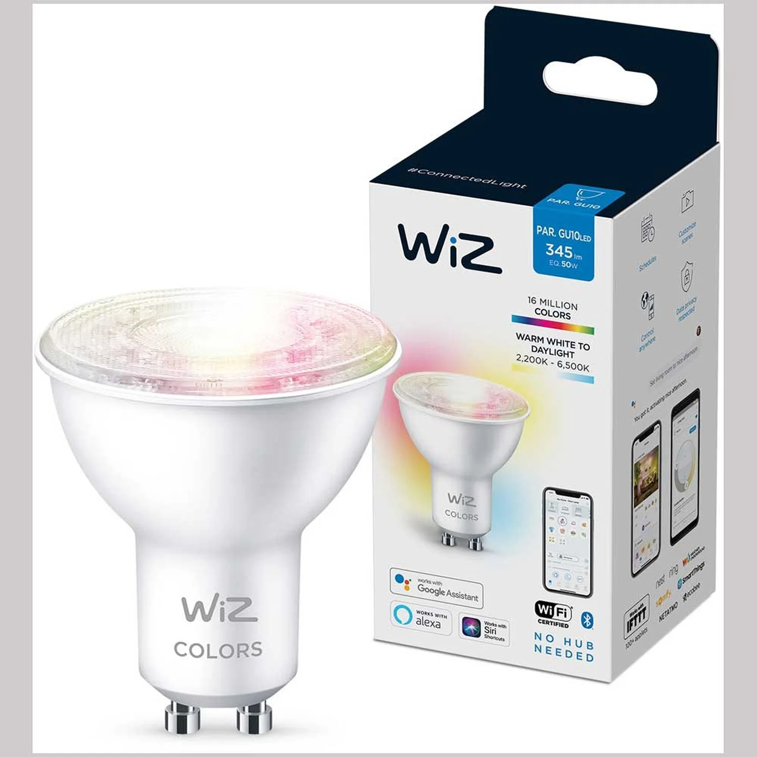 WiZ LED-Leuchtmittel Reflektor GU10 WiFi Bluetooth RGB 4,9 W / 345 Lm 5 WiZ LED-Leuchtmittel Reflektor GU10 WiFi Bluetooth RGB 4,9 W / 345 Lm – Bild 5