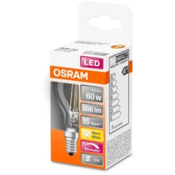Osram LED-Leuchtmittel Tropfenform Filament E14 Warmweiss 60W 806lm Dimmbar 7 Osram LED-Leuchtmittel Tropfenform Filament E14 Warmweiss 60W 806lm Dimmbar -Lampen & Leuchten affär 530829 4