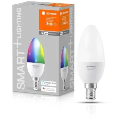 Ledvance Smart+ Wifi LED-Leuchtmittel Kerzenform E14 RGBW 40W 470lm Dimmbar -Lampen & Leuchten affär 530836 2
