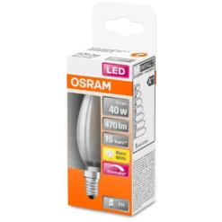 Osram LED-Leuchtmittel Kerzenform Filament Matt E14 Warmweiss 40W 470lm Dimmbar -Lampen & Leuchten affär 530888 2