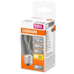 Osram LED-Leuchtmittel Tropfenform Filament E27 Warmweiss 15W 136lm -Lampen & Leuchten affär 530891 2