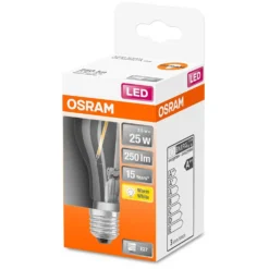 Osram LED-Leuchtmittel Glühlampenform Filament E27 Warmweiss 25W 250lm -Lampen & Leuchten affär 530895 2