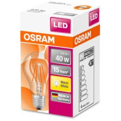 Osram LED-Leuchtmittel Glühlampenform Filament E27 Warmweiss 40W 470lm -Lampen & Leuchten affär 530897 2