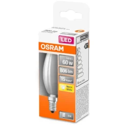 Osram LED-Leuchtmittel Kerzenform Filament Matt E14 Warmweiss 60W 806lm -Lampen & Leuchten affär 530926 2