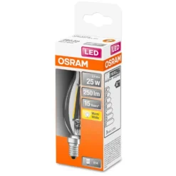 Osram LED-Leuchtmittel Kerzenform Windstoss Filament E14 Warmweiss 25W 250lm -Lampen & Leuchten affär 530928 2