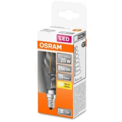 Osram LED-Leuchtmittel Kerzenform Gedreht Filament E14 Warmweiss 25W 250lm -Lampen & Leuchten affär 530931 2