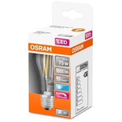 Osram LED-Leuchtmittel Glühlampenform Filament E27 Kaltweiss 75W 1055lm Dimmbar -Lampen & Leuchten affär 530946 2