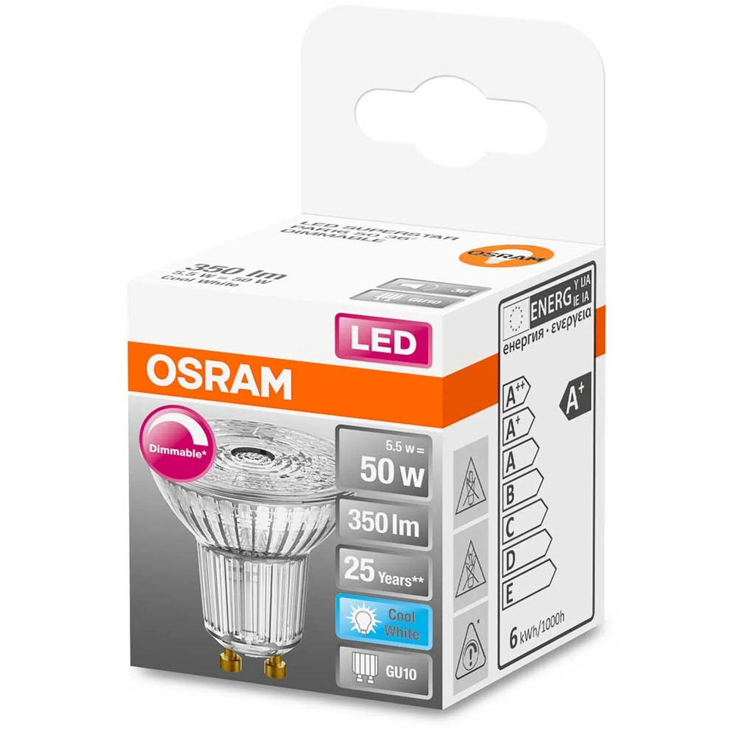 Osram LED-Leuchtmittel Reflektor PAR16 GU10 Kaltweiss 50W 350lm Dimmbar 3 Osram LED-Leuchtmittel Reflektor PAR16 GU10 Kaltweiss 50W 350lm Dimmbar – Bild 3