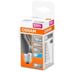 Osram LED-Leuchtmittel Tropfenform Filament E27 Kaltweiss 40W 470lm -Lampen & Leuchten affär 530957 2