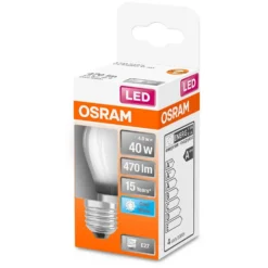 Osram LED-Leuchtmittel Tropfenform Filament Matt E27 Kaltweiss 40W 470lm -Lampen & Leuchten affär 530960 2