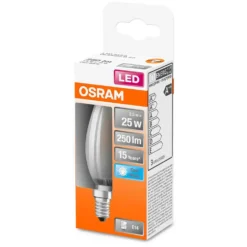 Osram LED-Leuchtmittel Kerzenform Filament Matt E14 Kaltweiss 25W 250lm -Lampen & Leuchten affär 530975 4