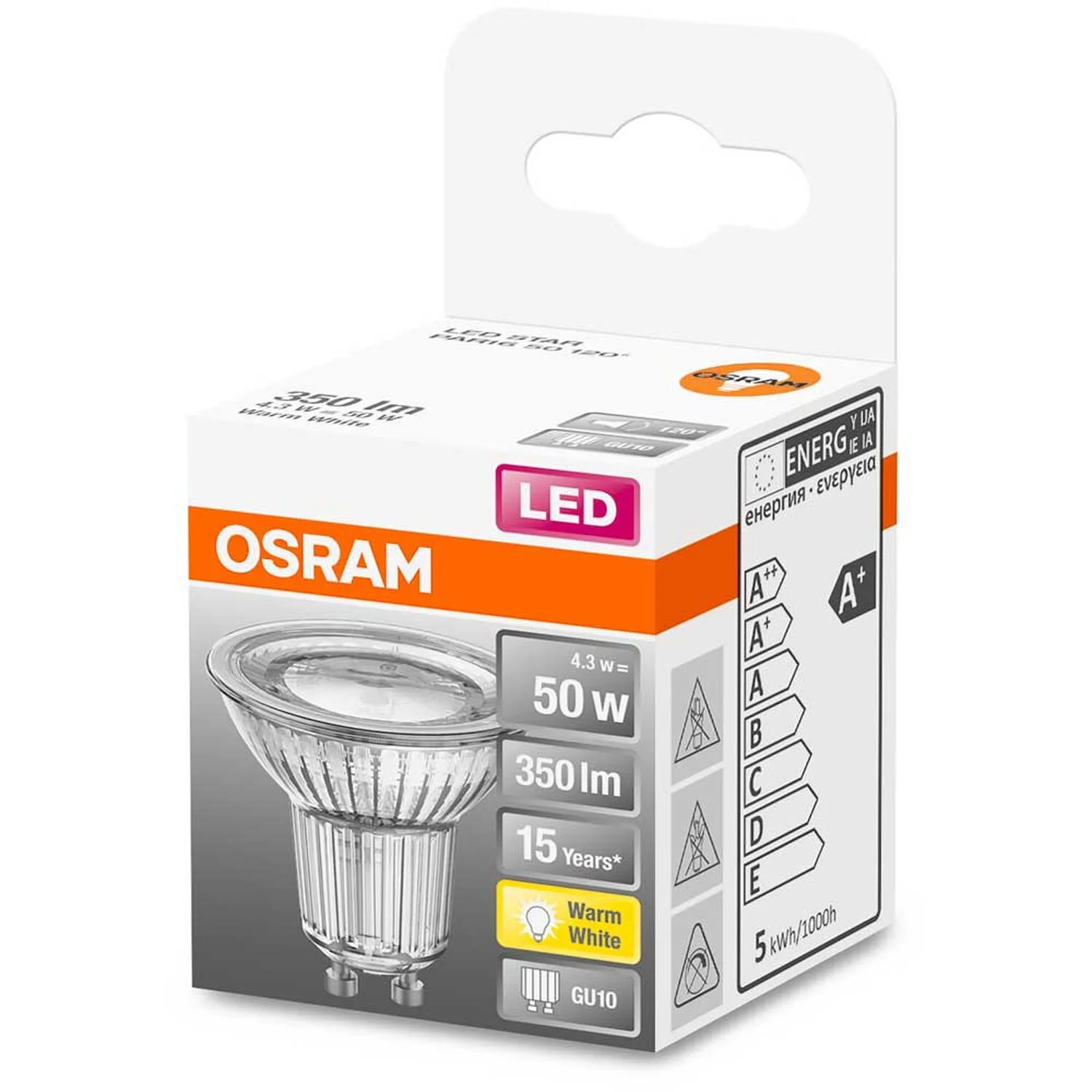 Osram LED-Leuchtmittel Reflektor PAR16 GU10 Warmweiss 50W 350lm 120° 3 Osram LED-Leuchtmittel Reflektor PAR16 GU10 Warmweiss 50W 350lm 120° – Bild 3