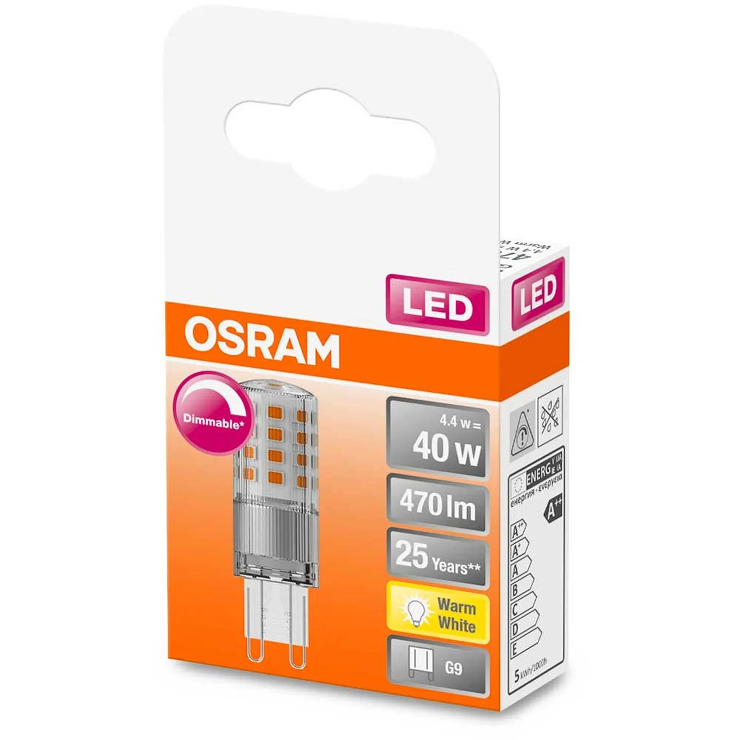 Osram LED-Leuchtmittel Pin G9 Warmweiss 40W 470lm Dimmbar 3 Osram LED-Leuchtmittel Pin G9 Warmweiss 40W 470lm Dimmbar – Bild 3