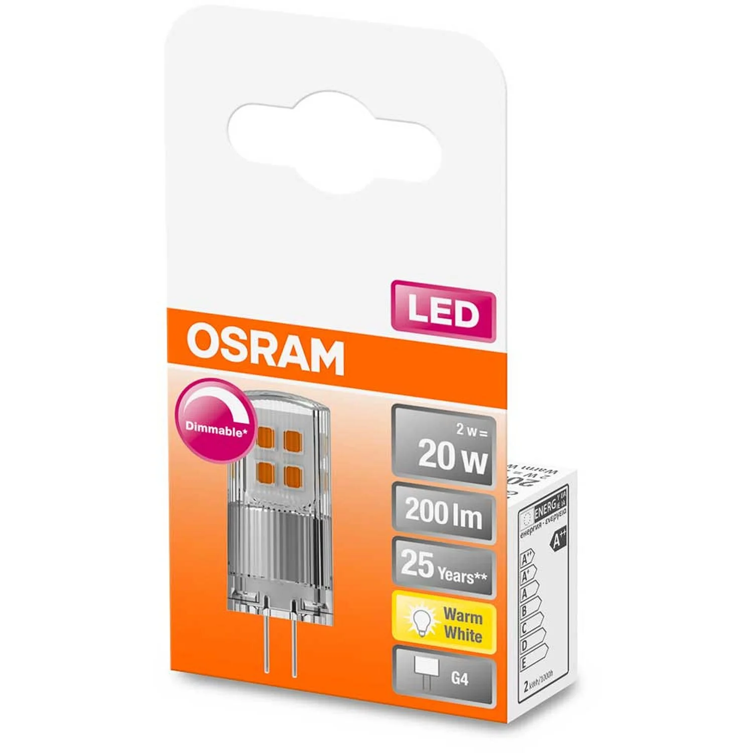 Osram LED-Leuchtmittel Pin G4 Warmweiss 20W 200lm Dimmbar 4 Osram LED-Leuchtmittel Pin G4 Warmweiss 20W 200lm Dimmbar – Bild 4