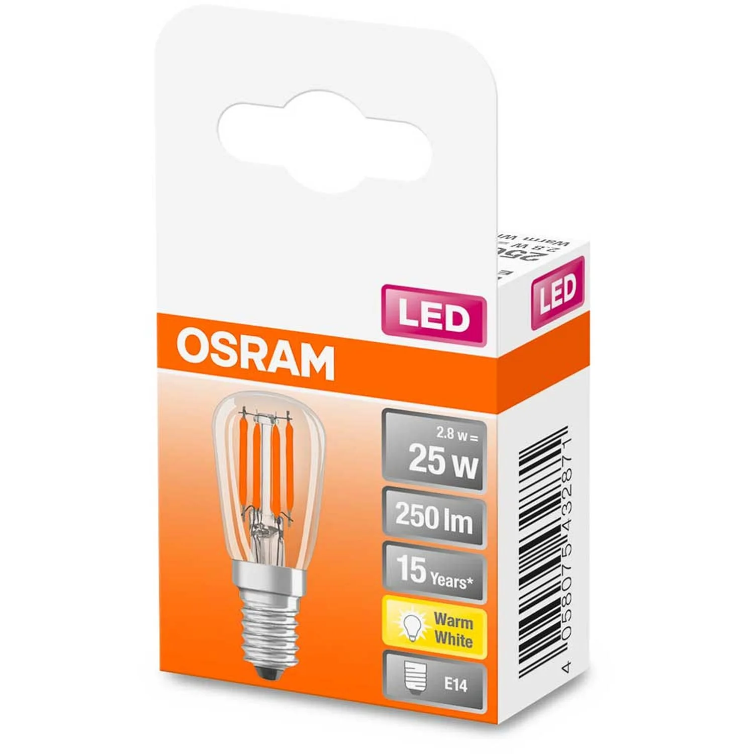 Osram LED-Speziallampe T26 Filament E14 Warmweiss 25W 250lm 3 Osram LED-Speziallampe T26 Filament E14 Warmweiss 25W 250lm – Bild 3