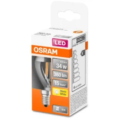 Osram LED-Leuchtmittel Tropfenform Filament E14 Warmweiss 34W 350lm Mirror Silbe -Lampen & Leuchten affär 531091 2