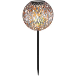 Globo LED-Solarleuchte Kugel Rustikal Mit Dekorstanzungen Ø 18 Cm