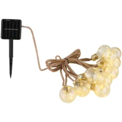 Globo LED-Solar-Lichterkette Hanfseil 10 Glühbirnen / 3 M