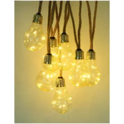 Globo LED-Solar-Lichterkette Hanfseil 10 Glühbirnen / 3 M -Lampen & Leuchten affär 536207 8