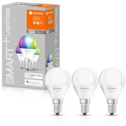 Ledvance Smart+ Wifi LED-Leuchtmittel Tropfenform E14 RGBW 40W 470lm Dimmbar 3er
