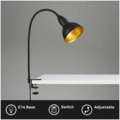 Briloner Klemmleuchte Hygge E14 Schwarz-Gold -Lampen & Leuchten affär 550253 2