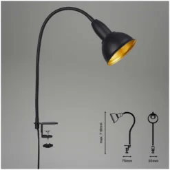 Briloner Klemmleuchte Hygge E14 Schwarz-Gold -Lampen & Leuchten affär 550253 6