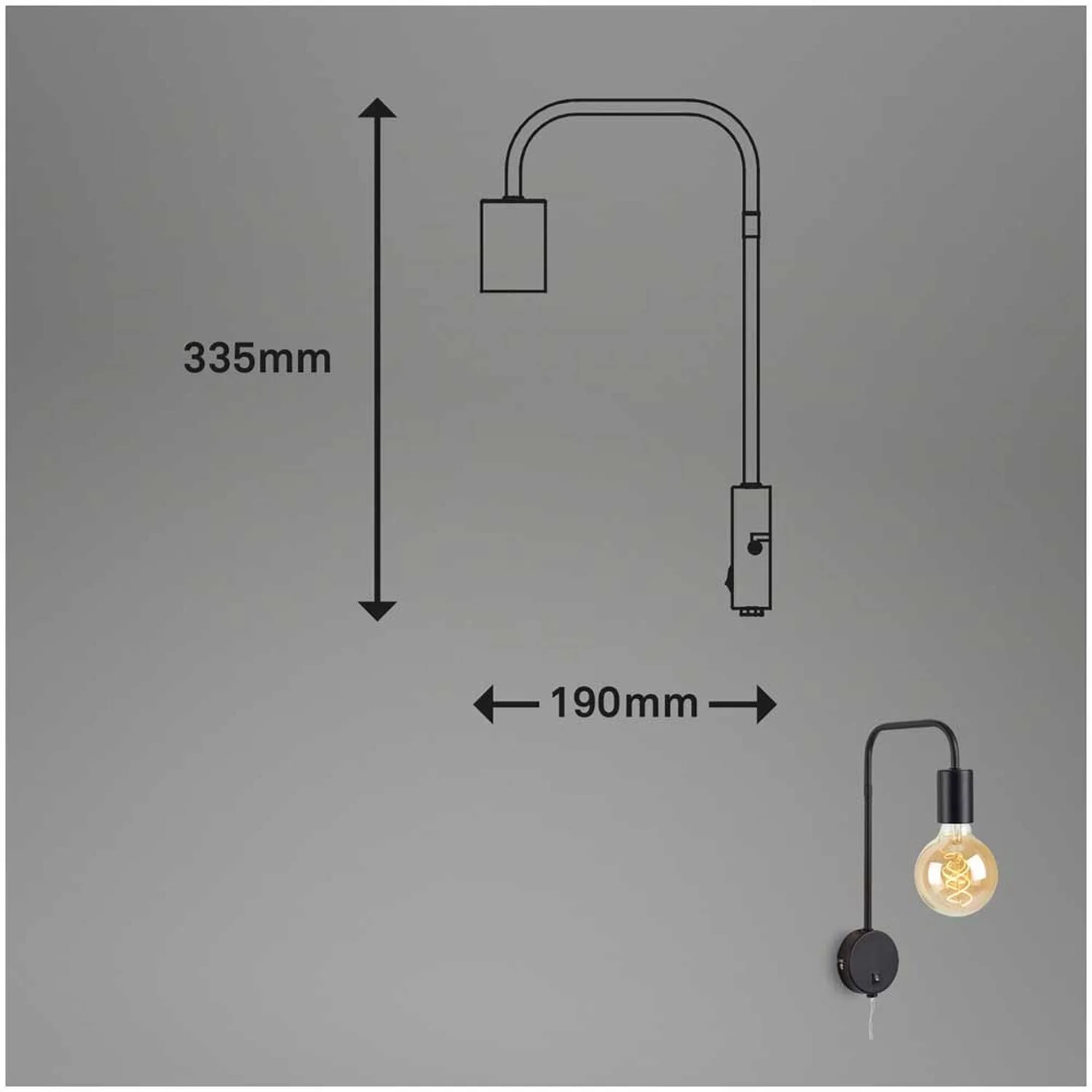 Briloner Steckerleuchte Alva 1 X E27 Schwarz 4 Briloner Steckerleuchte Alva 1 X E27 Schwarz – Bild 4
