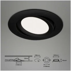 Brilo LED-Einbauleuchte Flat In Matt Schwarz 7 W / 3 Stk. -Lampen & Leuchten affär 550263 5