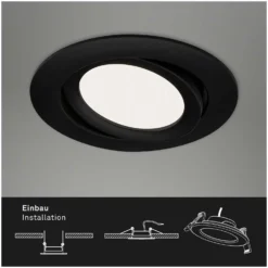 Brilo LED-Einbauleuchte Flat In Matt Schwarz 7 W / 3 Stk. -Lampen & Leuchten affär 550263 6