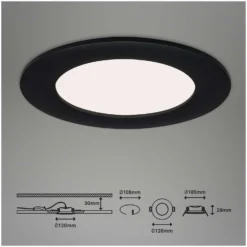 Brilo LED-Einbauleuchte Flat In Matt Schwarz 7 W / 3 Stk. -Lampen & Leuchten affär 550265 5