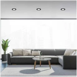 Brilo LED-Einbauleuchte Flat In Matt Schwarz 7 W / 3 Stk. -Lampen & Leuchten affär 550265 7