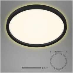 Briloner LED-Deckenleuchte Cadre Rund Schwarz 22 W -Lampen & Leuchten affär 550273 3