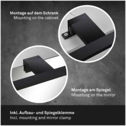 Brilo LED-Spiegelleuchte Dun Schwarz 8 W -Lampen & Leuchten affär 550280 3