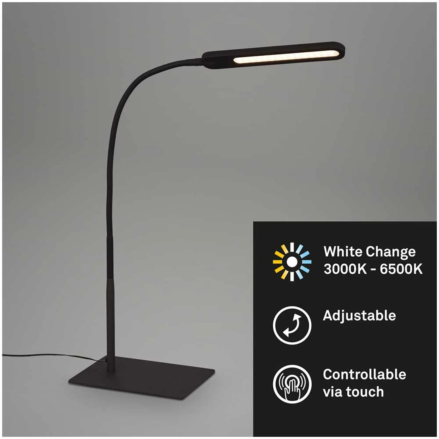 Brilo LED-Schreibtischleuchte Servo Schwarz 8 W / 600 Lm 2 Brilo LED-Schreibtischleuchte Servo Schwarz 8 W / 600 Lm – Bild 2