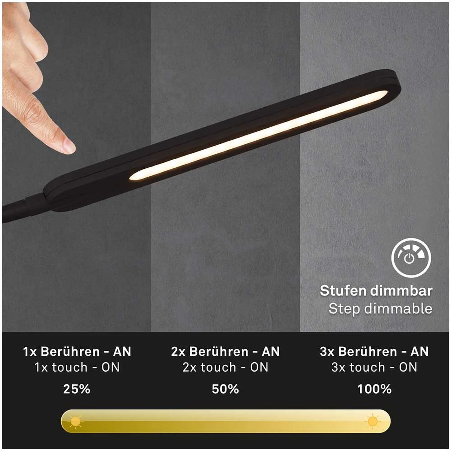 Brilo LED-Schreibtischleuchte Servo Schwarz 8 W / 600 Lm 4 Brilo LED-Schreibtischleuchte Servo Schwarz 8 W / 600 Lm – Bild 4