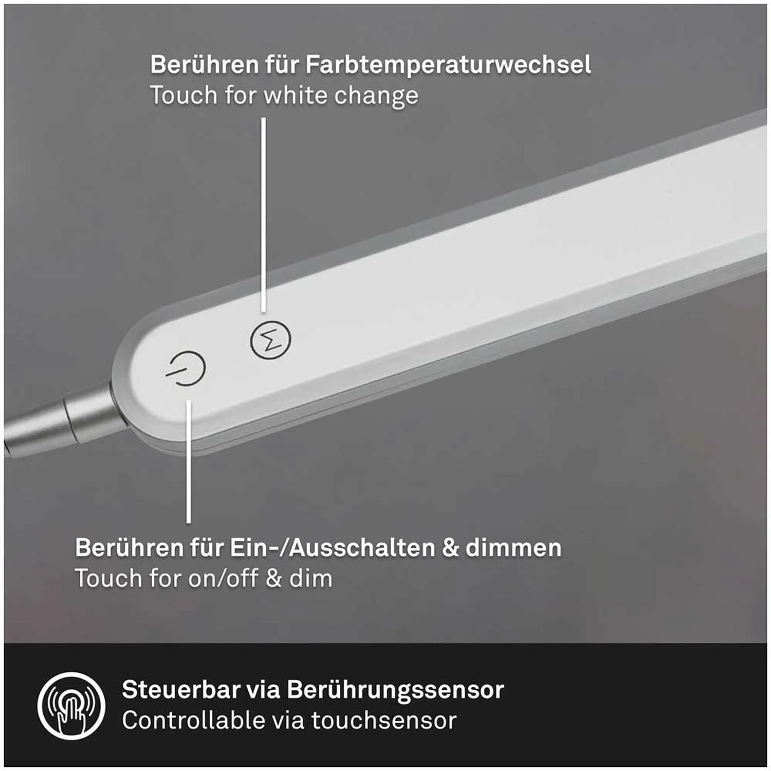 Brilo LED-Schreibtischleuchte Servo Silberfarben 8 W 4 Brilo LED-Schreibtischleuchte Servo Silberfarben 8 W – Bild 4