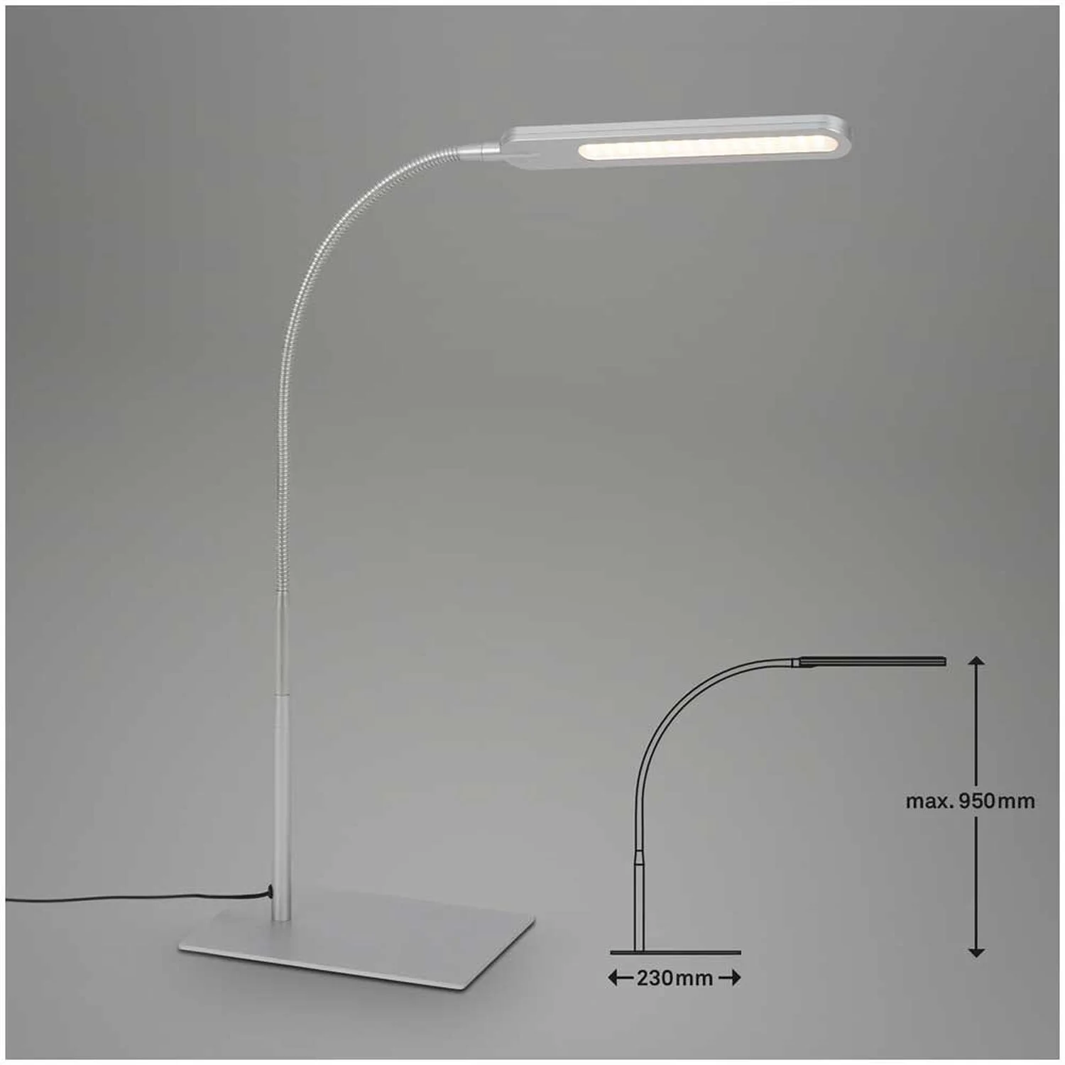 Brilo LED-Schreibtischleuchte Servo Silberfarben 8 W 6 Brilo LED-Schreibtischleuchte Servo Silberfarben 8 W – Bild 6